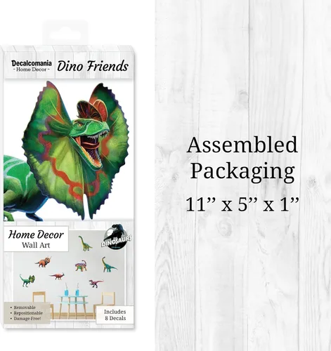 Vista 8 de Decalcomania - Calcomanías de pared de dinosaurio por P.D. Moreno, juego de 8 calcomanías para pared, calcomanías para decoración de dormitorio Dino