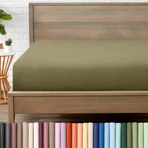 Vista 23 de Bare Home - Sábana bajera de microfibra 1800 muy suave y duradera, para colchones altos tamaño individual, color blanco Deep Pockets 6 to 15