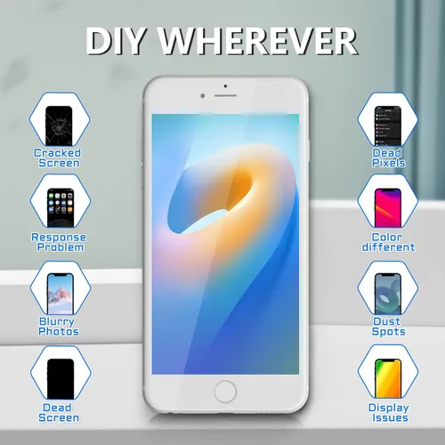 Vista 5 de Para iPhone 7 Plus Reemplazo de pantalla con botón de inicio Blanco Fix LCD 3D Touch 5.5 "Pantalla digitalizador Altavoz de oído Montaje completo