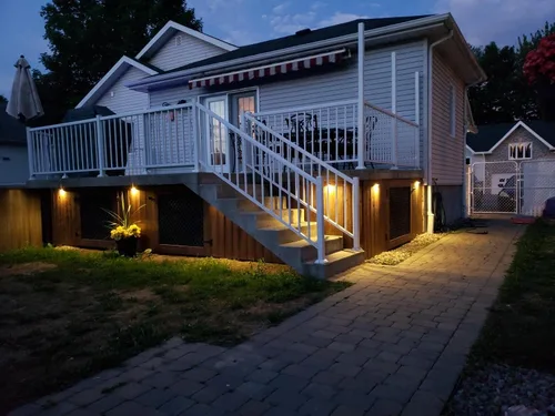 Vista 4 de FVTLED Kit de luces LED para cubierta, paquete de 6 luces LED de bajo voltaje para escalera, 1.97, lámpara de decoración de jardín al aire libre