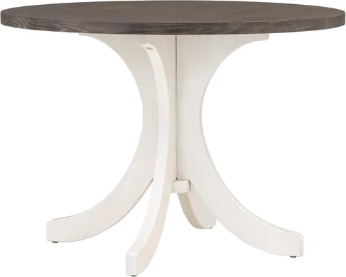 Vista 7 de Mid-Century - Juego de mesa de comedor redonda de 5 piezas de madera maciza, moderno juego de mesa de comedor para 4, mesa de comedor redonda de 42