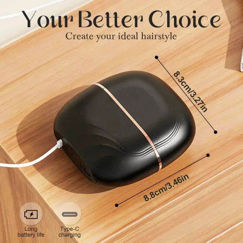 Vista 6 de Mini alisador de pelo, peine caliente recargable inalámbrico 2 en 1, alisador de pelo portátil para viajes con calentamiento rápido y diseño Negro