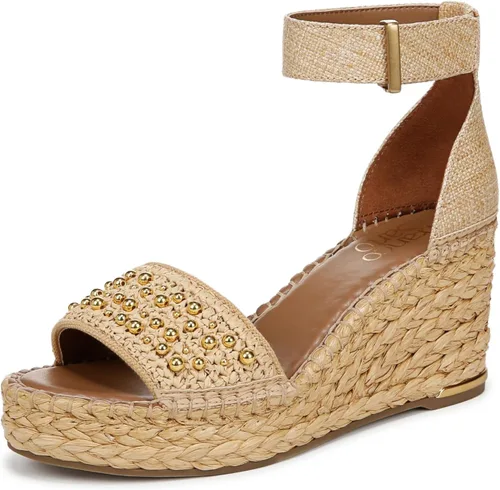 Vista 23 de Franco Sarto Sandalias de cuña Clemens Raffia para mujer Raffia Beige
