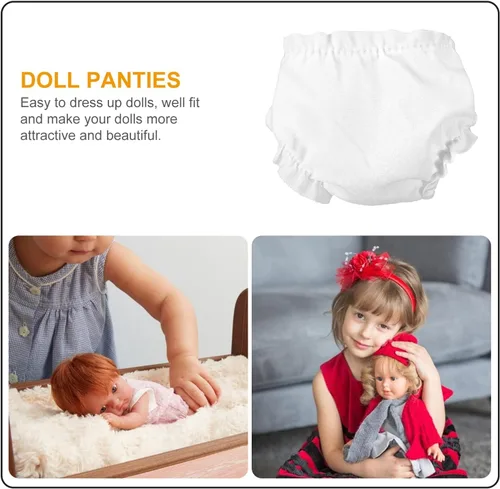 Vista 9 de 12 pañales para muñecas de bebé, ropa interior blanca para muñecas de 5 a 7 pulgadas, pañales reutilizables para muñecas recién nacidas, accesorios