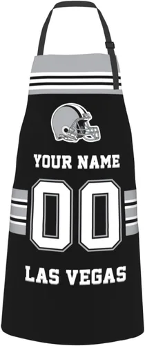 Vista 19 de Delantales personalizados del estilo del fútbol, delantal personalizado de la cocina del nombre y del número, delantales impermeables modificados