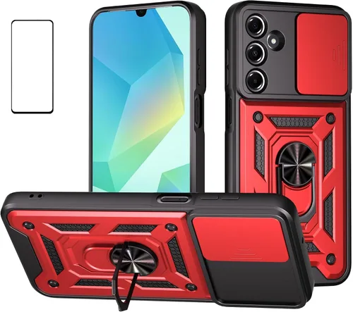 Vista 35 de Funda para Motorola Moto G 5G 2024 con protector de pantalla, funda protectora con protector de cámara, funda protectora con función atril para Moto