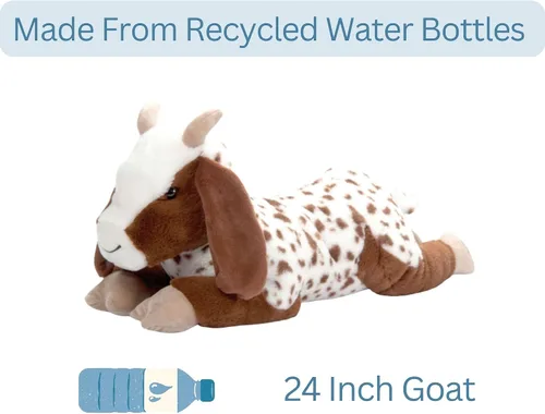 Vista 5 de The Petting Zoo Peluche de cabra de peluche, regalos para niños, animales salvajes de la vida silvestre, juguete de peluche de cabra, 24 pulgadas