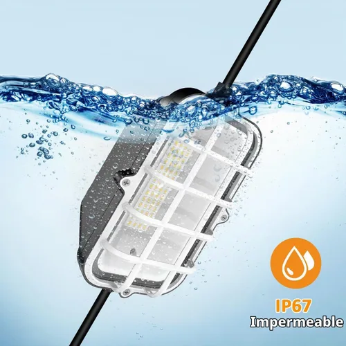 Vista 6 de RIUVAO - Cadena de luces LED de construcción de 50 pies, 75 W, 7500 lm, impermeable, IP67, luces de trabajo, luces temporales de construcción