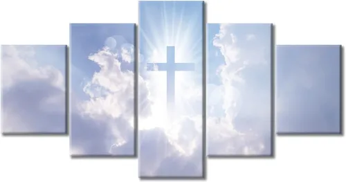Vista 95 de TUMOVO Decoración de pared de iglesia cristiana de 3 paneles, imágenes de la resurrección de Jesús para sala de estar, dormitorio, cocina