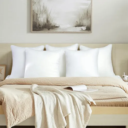 Vista 6 de Juego de 2 rellenos de almohadas con malla lateral refrescante de doble filo, almohadas firmes y de apoyo para sofá, sofá o cama con relleno