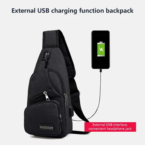 Vista 4 de Bolso bandolera pequeño, bolso cruzado en el pecho, mochila multiusos para mujeres y hombres, bolsa de viaje con correa
