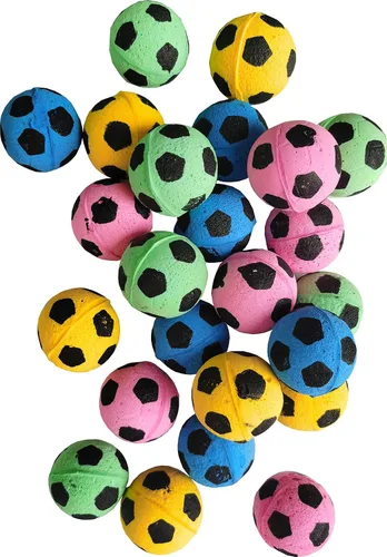 Vista 7 de Pelotas de fútbol de espuma, juguetes para gatos (24 piezas)