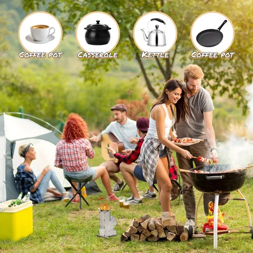 Vista 6 de Estufa de leña desmontable para acampar Estufa de cohete Estufa portátil duradera conveniente de acero inoxidable desmontable