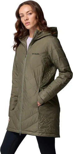 Vista 4 de Columbia Chaqueta larga con capucha Heavenly para mujer Verde (Stone Green)