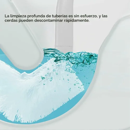 Vista 4 de Baffect Cepillo de inodoro curvado con mango largo antideslizante
