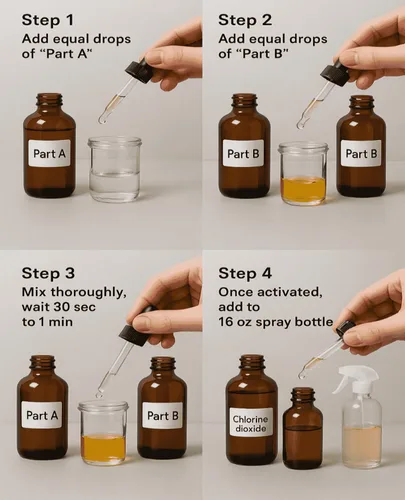 Vista 7 de Crystal Clear Lab Kit de dióxido de cloro Ácido clorhídrico 4-5% (HCl): solución de sodio (8 onzas) conjunto de líquidos