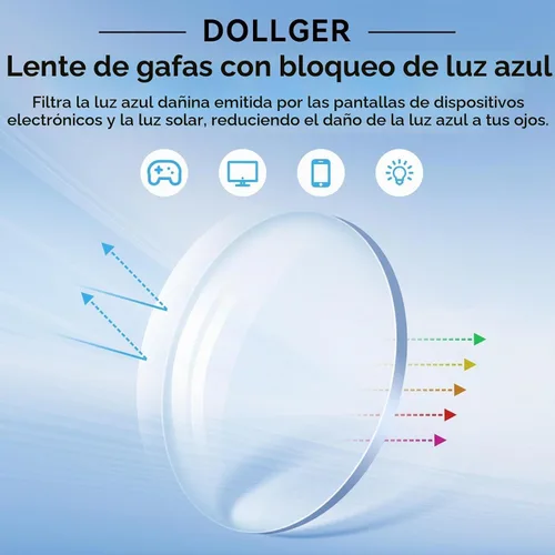 Vista 8 de Dollger Gafas redondas con bloqueo de luz azul, marcos retro con olor a Negro