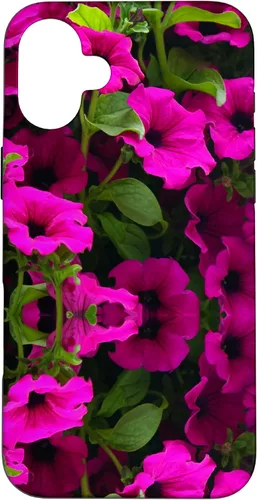 Vista 22 de iPhone 16 Purple Petunia Floral Cool Garden Plant Flower Gardener Gift Case