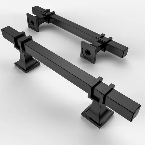 Vista 19 de Asidrama - Paquete de 10 manijas para alacena de 3 pulgadas (76mm) de color negro mate y dorado, tiradores para gabinete, accesorios para gabinete