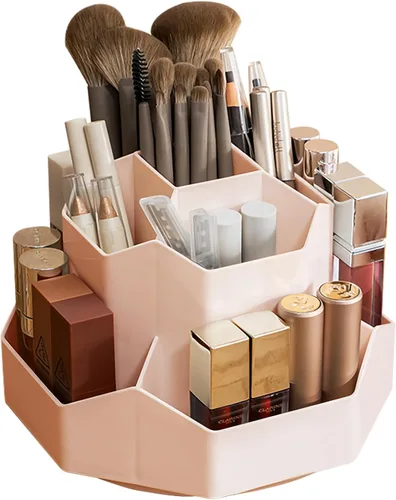 Vista 11 de Organizador Giratorio de 360° para Brochas de Maquillaje con 9 Ranuras, Organizadores de Maquillaje para Encimera, Organización de Maquillaje
