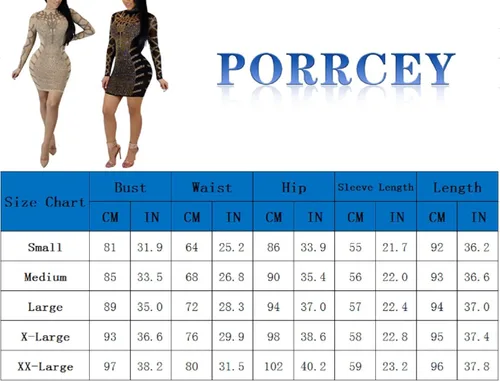 Vista 6 de PORRCEY Vestido sexy para mujer con diamantes