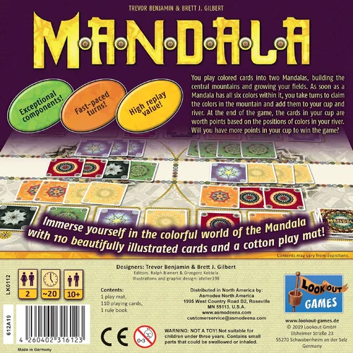 Vista 3 de Juego de mesa Mandala Desafiante juego para dos jugadores con hermoso arte abstracto Juego de mesa de estrategia para adultos y niños A partir