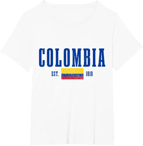 Vista 66 de Colombia Est. 1810 - Camiseta de Colombia Vintage, Negro, S