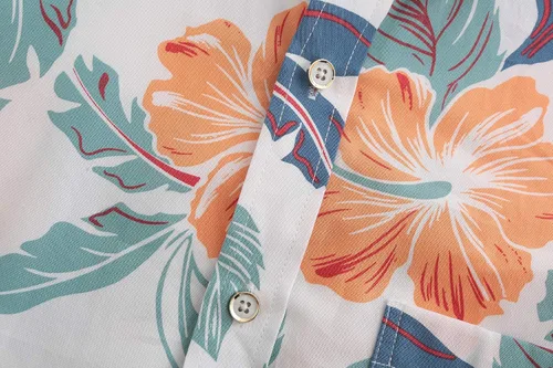 Vista 6 de Dioufond Camisas hawaianas de manga corta para hombre Aloha Hawaii Tropical