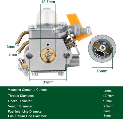 Vista 5 de 308054013 Carburador de 26 cc para Ryobi CS26 CS30 SS26 SS30 Homelite Craftsman 30cc 26cc Trimmer Weedeater Reemplazar C1U-H60 308054012 308054004