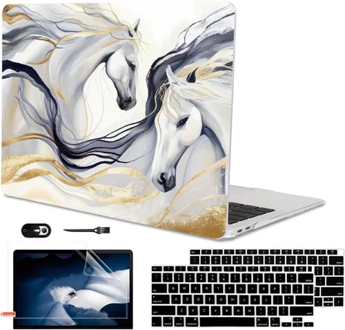 Vista 30 de Funda para MacBook Air de 13 pulgadas 2021 2020 2019 2018 para Mac A2337 M1 A2179 A1932 Funda con Touch ID, funda rígida de plástico
