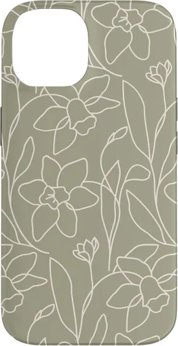 Vista 4 de Poppy Flower Line Art Modern Leaves Boho Artichoke Green Case for iPhone 17
