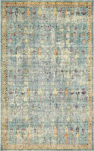Vista 13 de Unique Loom Colección Monterey - Alfombra de área Adobe (2' x 3' 1" Rectángulo Azul/Beige)
