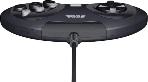 Vista 7 de Retro-Bit Official Sega Genesis USB Controller 6-Button Arcade Pad for Sega Genesis Mini, PS3, PC, Mac, Steam, Switch - USB Port - (Black)