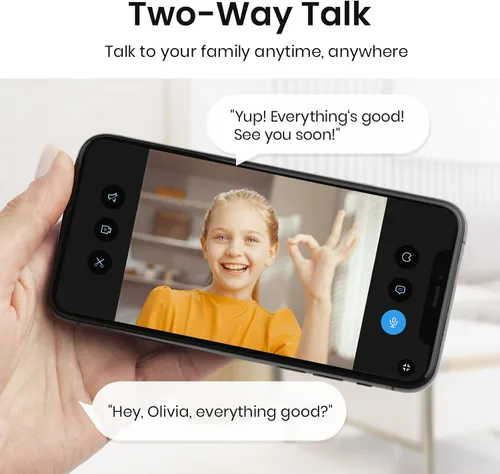 Vista 7 de aosu Cámara de seguridad 2K para interiores, monitor de bebé, cámara para mascotas de 360 grados para seguridad en el hogar con enrutador Wi-Fi
