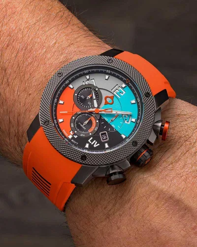 Vista 2 de LIV GX1 - Reloj clásico resistente con cronógrafo suizo de 1.77 pulgadas, 316L SS, 3D multicapa con fecha rápida, resistente a los arañazos