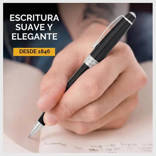 Vista 2 de Cross Bailey Bolígrafo Rollerball Recargable Presentado en una Caja de Regalo Premium - Punta Media, Tinta Negra, Negro