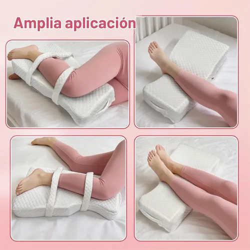 Vista 6 de Almohada de rodilla para dormir de lado, almohada de espuma viscoelástica con correa de 2 capas para ajustar la altura entre las piernas, almohadas
