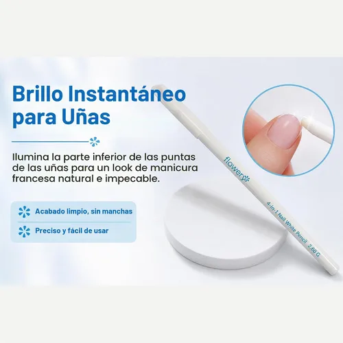 Vista 2 de Lápiz de uñas blanco