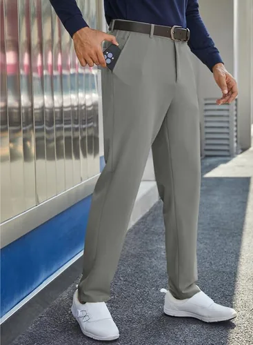 Vista 5 de JMIERR Pantalones de golf para hombre, elásticos, ajustados, para correr, viajes, trabajo, pantalones de vestir chinos para hombre