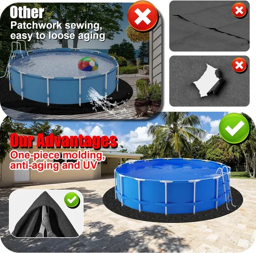 Vista 5 de Svepndic Almohadilla redonda gruesa de 10 pies para piscinas sobre el suelo, tapete de piscina sobre el suelo, tapete de piscina debajo del suelo