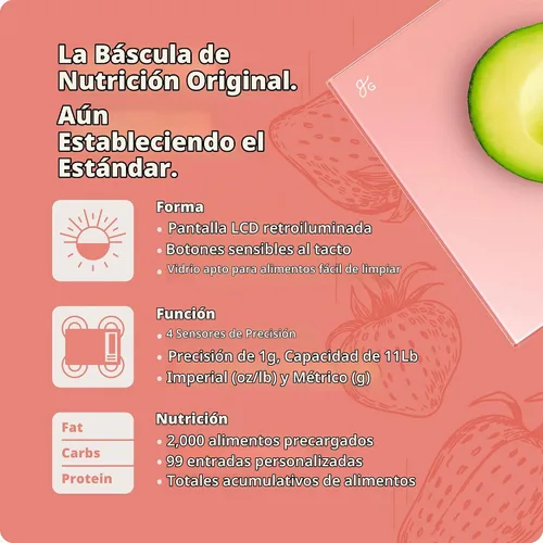Vista 3 de Greater Goods Báscula digital de nutrición: seguimiento preciso de macro y calorías para preparar comidas, pérdida de peso y alimentación saludable