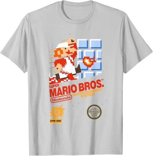 Vista 21 de Super Mario Dashin - Camiseta gráfica de acción, ajuste clásico, cuello redondo, color negro