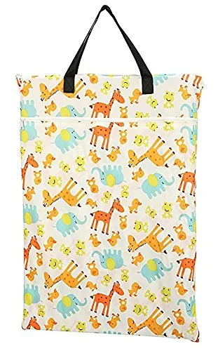 Vista 3 de Bolsa grande para pañales de tela húmeda/seca para pañales reutilizables o ropa sucia, Bloom, Grande