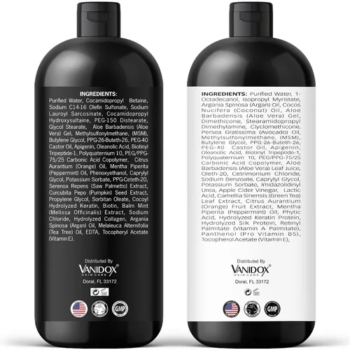 Vista 9 de VANIDOX Champú y acondicionador de ácido carbónico para hombres y mujeres, acondicionador hidratante profundo, espesa, suaviza y suaviza
