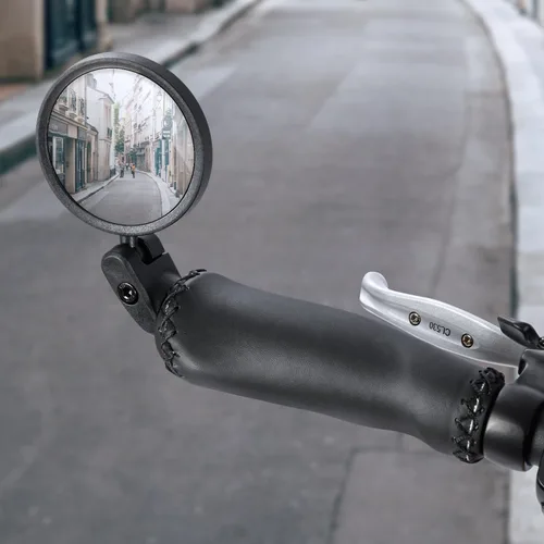 Vista 5 de Addmotor Espejo de bicicleta, espejo de extremo de barra de bicicleta, ajustable 360˚ giratorio de vidrio HD lente convexa espejo retrovisor