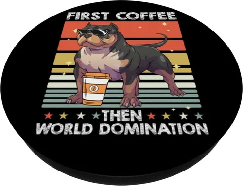 Vista 2 de Bulldog Coffee Breed Dog - Pet American Bully PopSockets intercambiables PopGrip