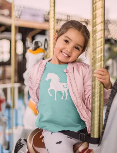 Vista 2 de Regalos de caballos para niñas, camisa de caballos de amor, equitación, camisas para niños