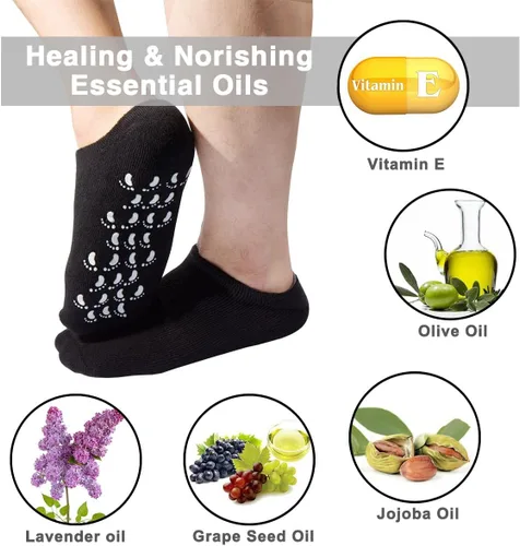 Vista 2 de Codream Calcetines grandes de gel hidratante para hombre, tratamiento definitivo para piel seca agrietada y áspera en los pies, paquete de 2 pares