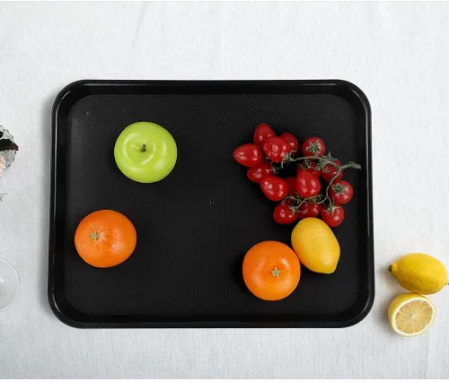 Vista 7 de Bandejas rectangulares de plástico para servir comida rápida, juego de 4