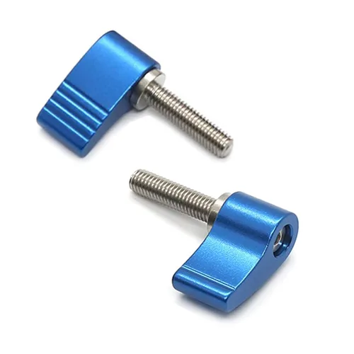 Vista 6 de Tornillos M6 con mango Tornillos de pulgar roscado macho Perilla giratoria Tornillo de pulgar ajustable Perilla giratoria con ala única, 2 piezas